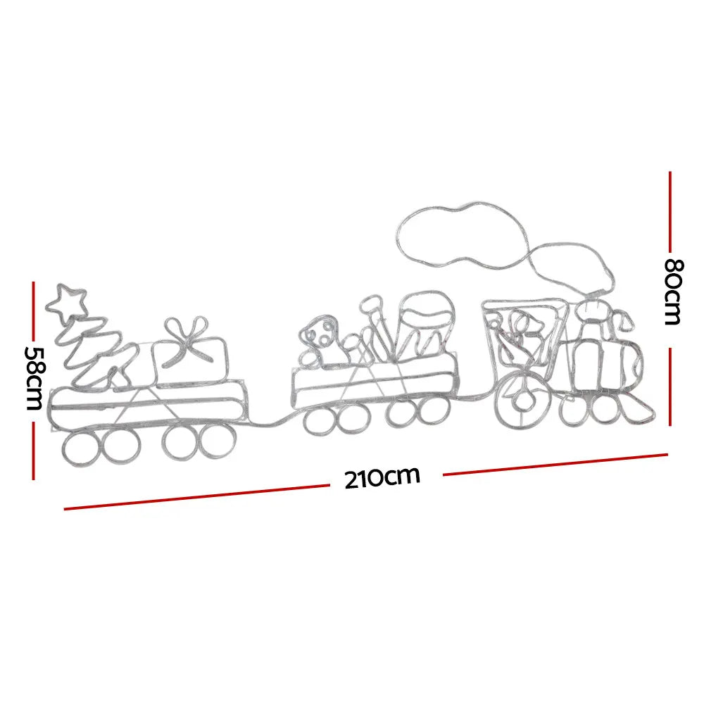 Jingle Jollys Christmas Lights 210cm Train 631 LED Decorations - Image 2