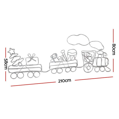Jingle Jollys Christmas Lights 210cm Train 631 LED Decorations - Image 2
