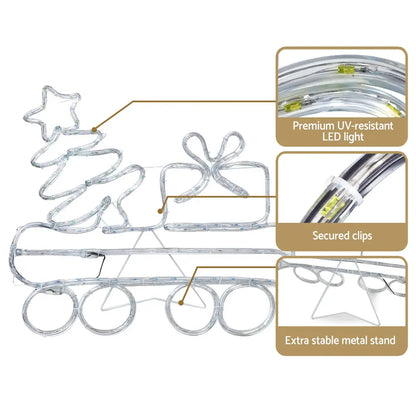 Jingle Jollys Christmas Lights 210cm Train 631 LED Decorations - Image 4