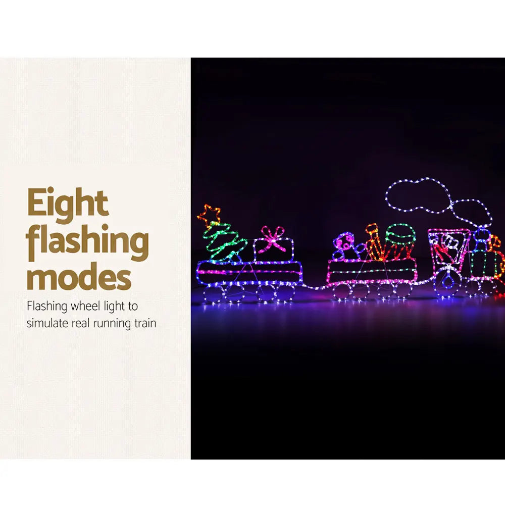 Jingle Jollys Christmas Lights 210cm Train 631 LED Decorations - Image 6