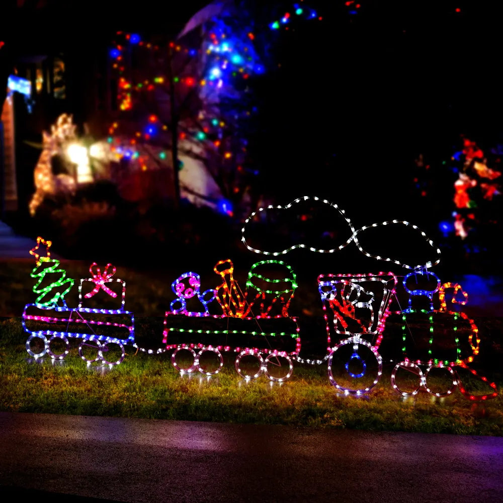 Jingle Jollys Christmas Lights 210cm Train 631 LED Decorations - Image 8