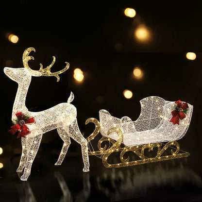 Jingle Jollys Christmas Lights Reindeer Sleigh215 LED Decorations - Image 8