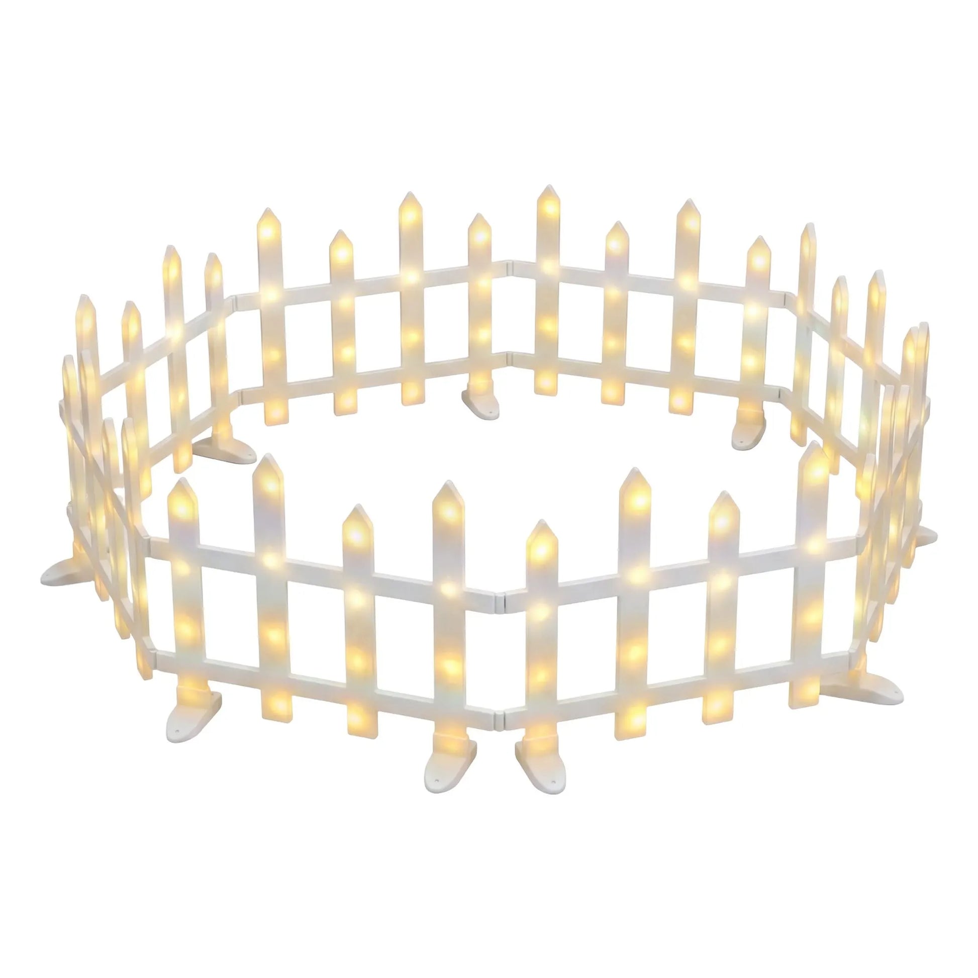 Jingle Jollys 3m Solar Christmas Fence Lights Outdoor Garden Path Decor Warm White 8pc - Image 4