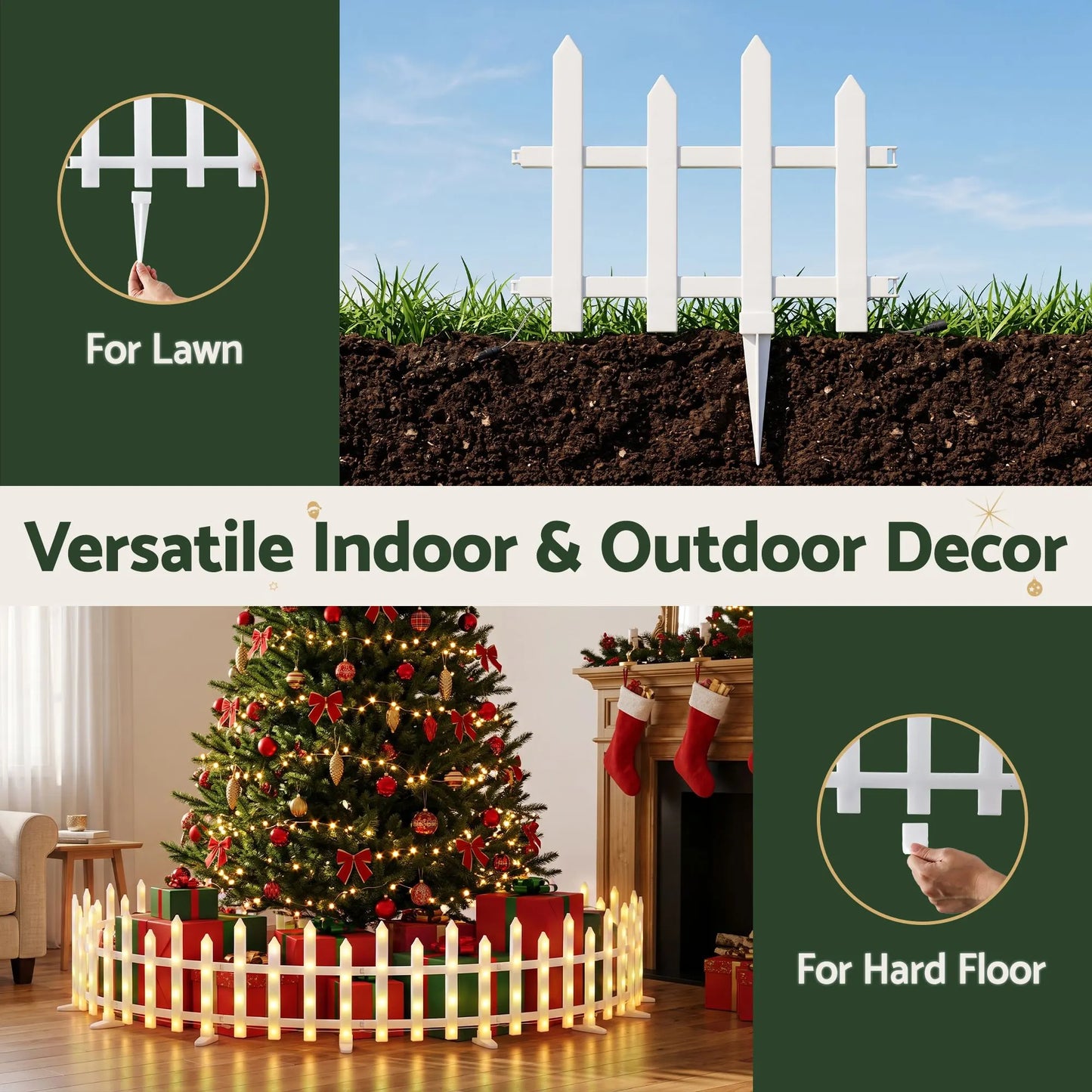 Jingle Jollys 3m Solar Christmas Fence Lights Outdoor Garden Path Decor Warm White 8pc - Image 6