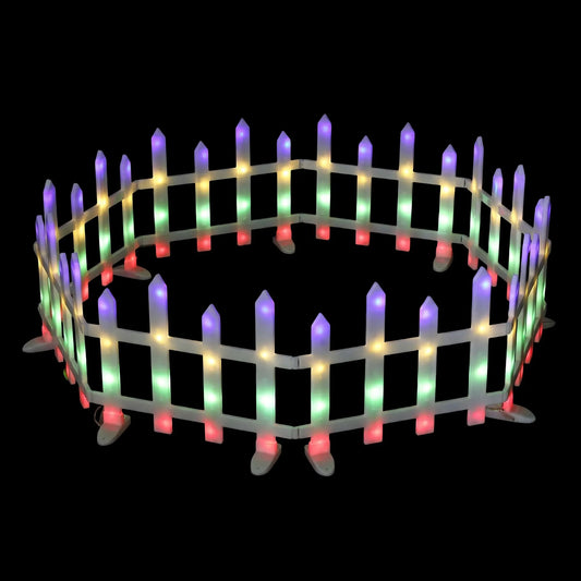 Jingle Jollys 3m Solar Christmas Fence Lights Outdoor Garden Path Decor Multicolour 8pc