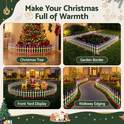 Jingle Jollys 3m Solar Christmas Fence Lights Outdoor Garden Path Decor Multicolour 8pc - Image 8