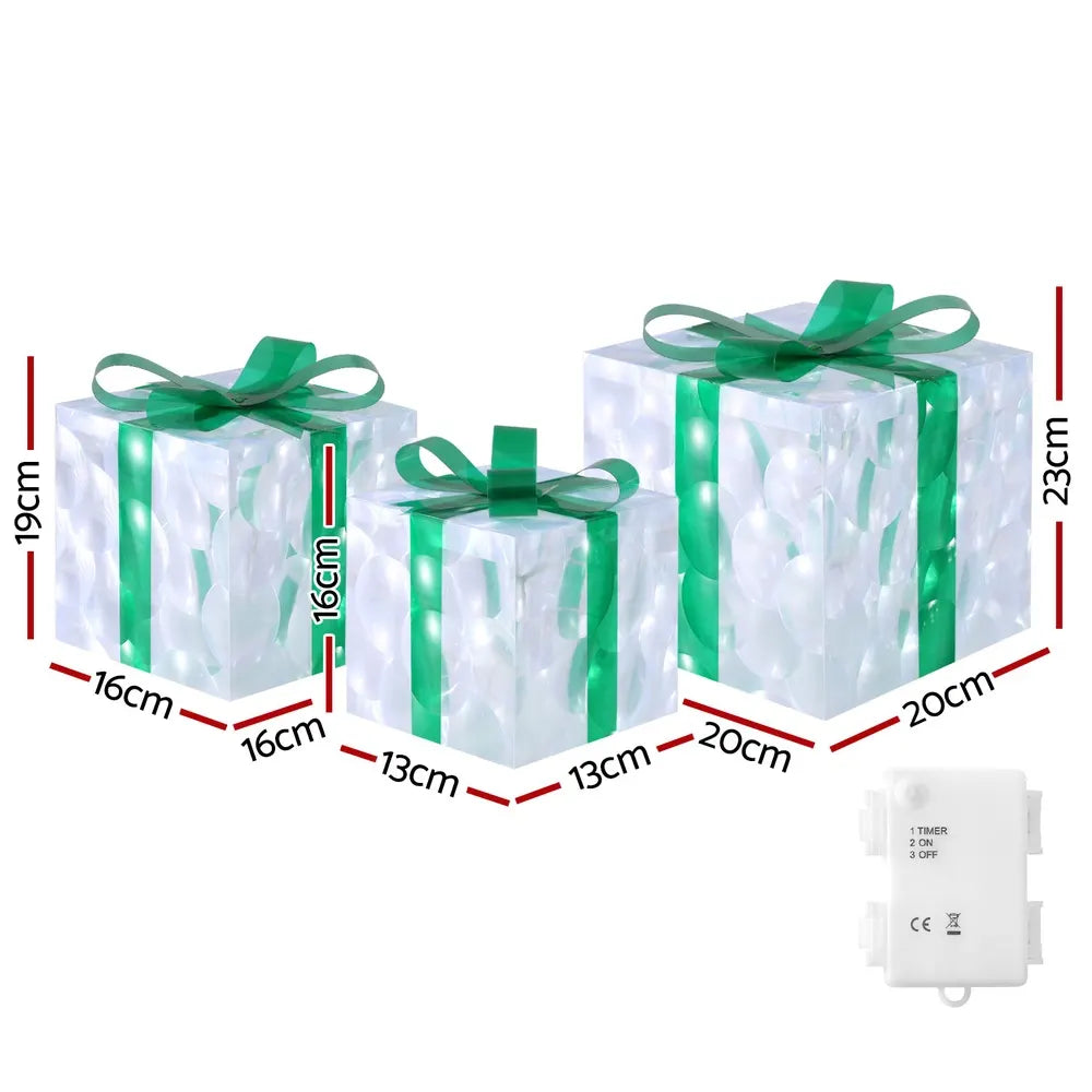 Jingle Jollys Christmas Lights 70 LED Fairy Light Gift Box 3pcs Decorations Set - Image 2