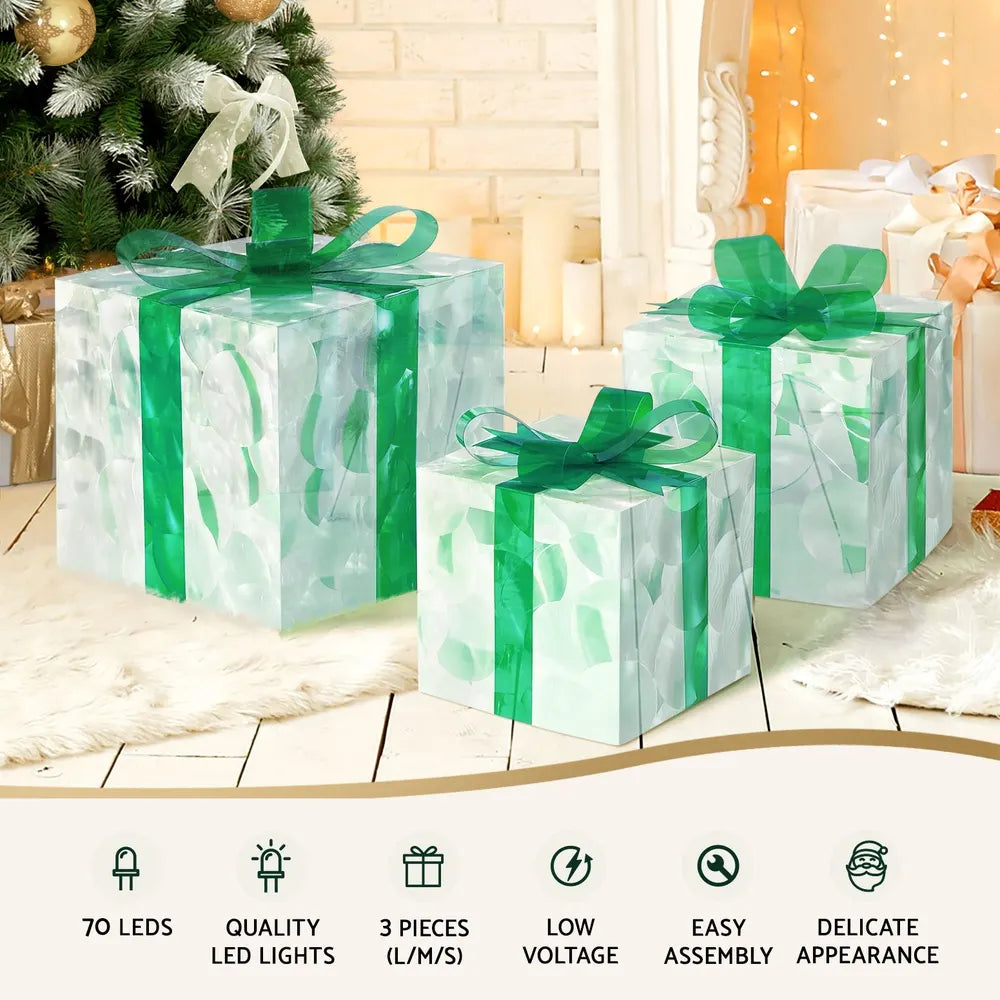 Jingle Jollys Christmas Lights 70 LED Fairy Light Gift Box 3pcs Decorations Set - Image 4