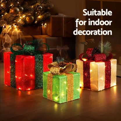 Jingle Jollys Christmas Lights 60 LED Fairy Light Gift Box 3pcs Decorations RGW - Image 5