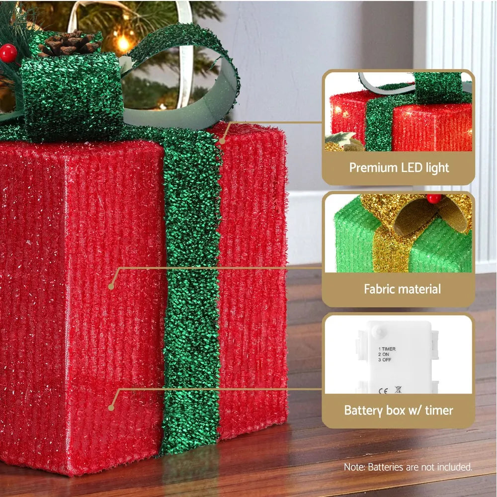 Jingle Jollys Christmas Lights 60 LED Fairy Light Gift Box 3pcs Decorations RGW - Image 6