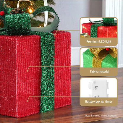 Jingle Jollys Christmas Lights 60 LED Fairy Light Gift Box 3pcs Decorations RGW - Image 6
