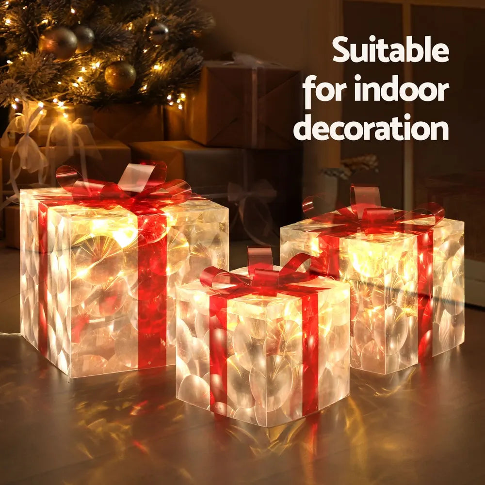 Jingle Jollys Christmas Lights 70 LED Fairy Light Gift Box 3pcs Decorations Red - Image 5