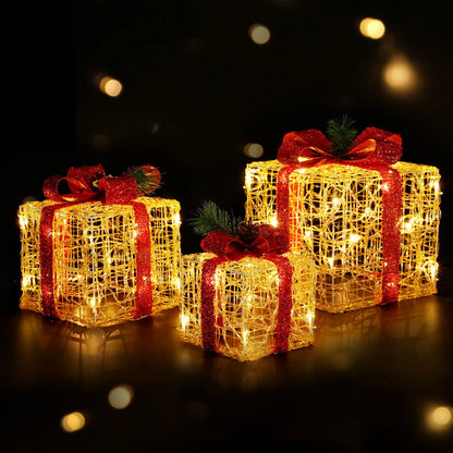 Jingle Jollys Christmas Lights Gift Box Set 3 PCS Set 48 LED Decorations - Image 7