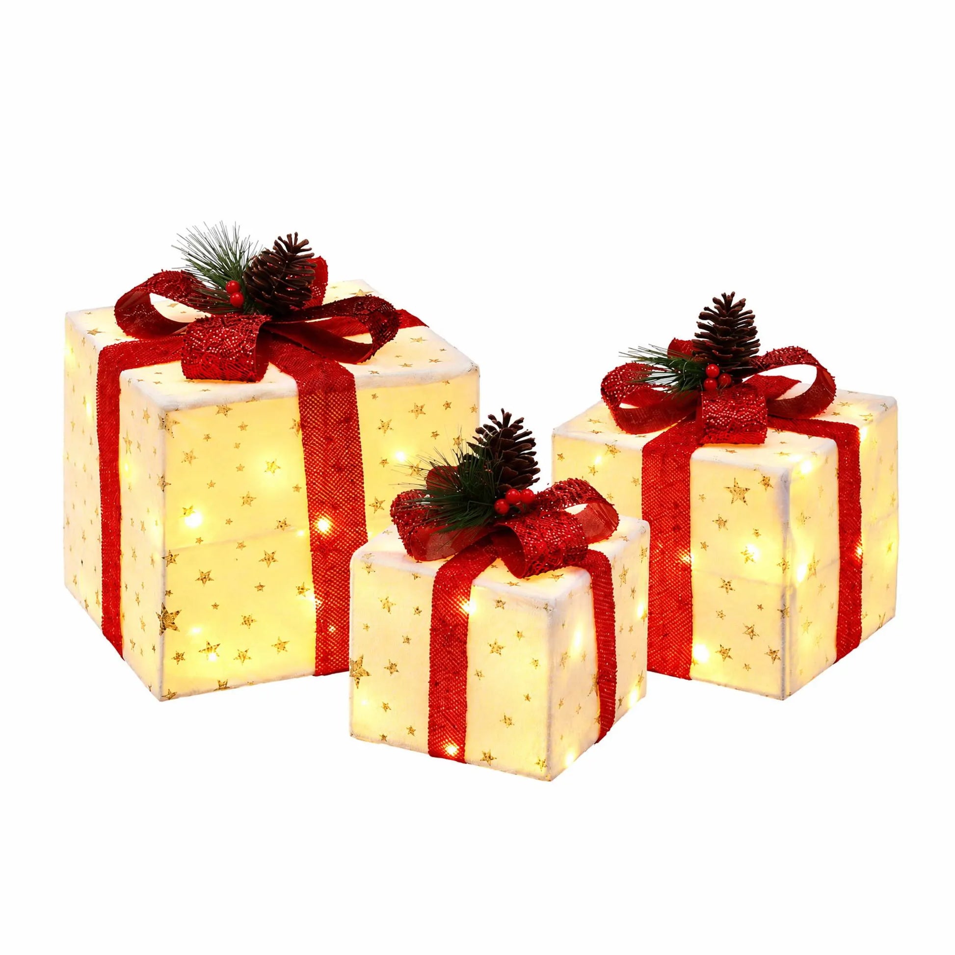 Jingle Jollys Christmas Decorations 3PC Lighted Gift Boxes Christmas Lights - Image 8