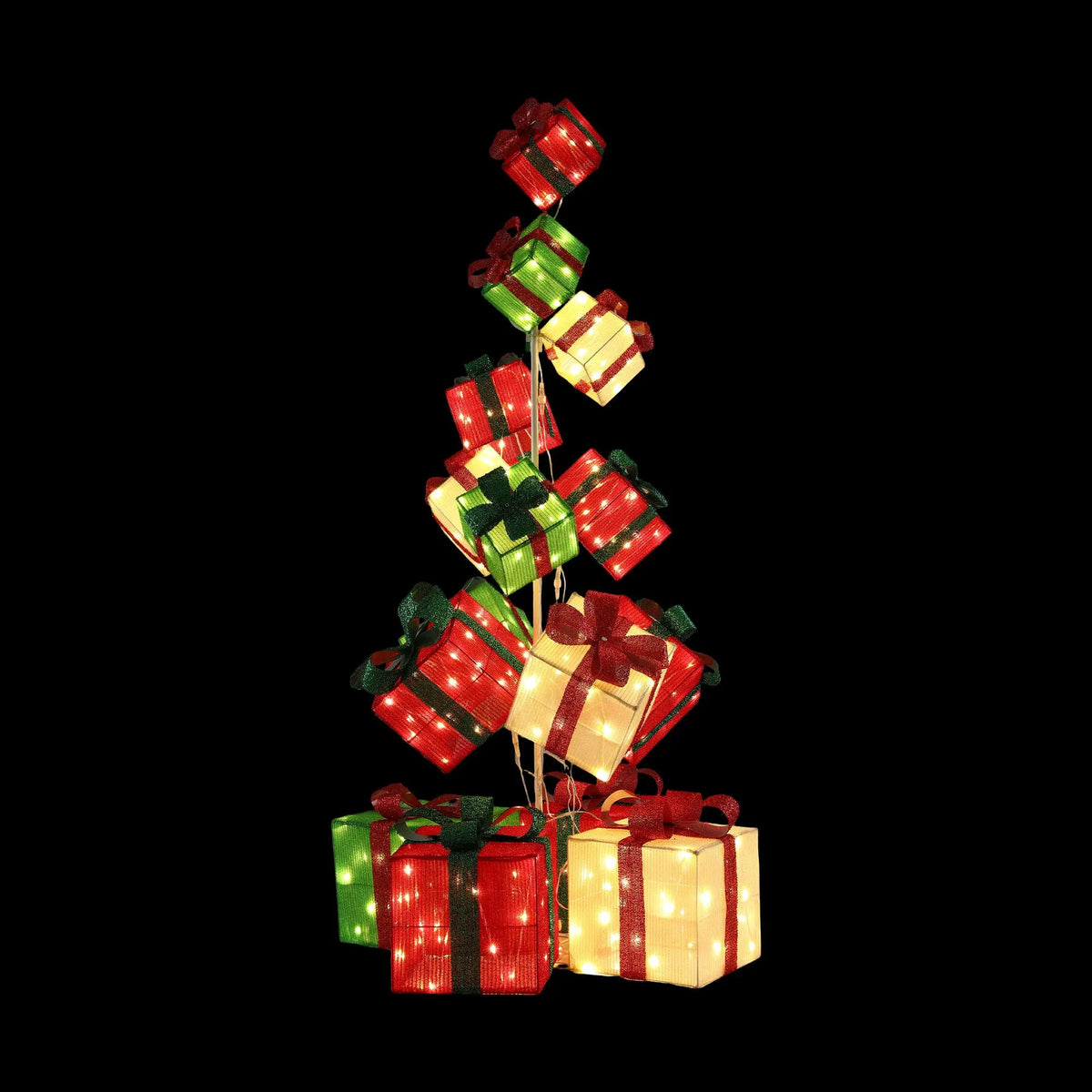 Jingle Jollys Christmas Decorations Lighted Gift Box Tower Christmas Lights Stackable 170cm - Image 9