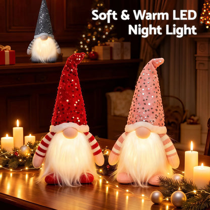 Jingle Jollys Christmas Gnomes Light Up Christmas Decorations Plush Goblin Set of 3 Warm White - Image 5