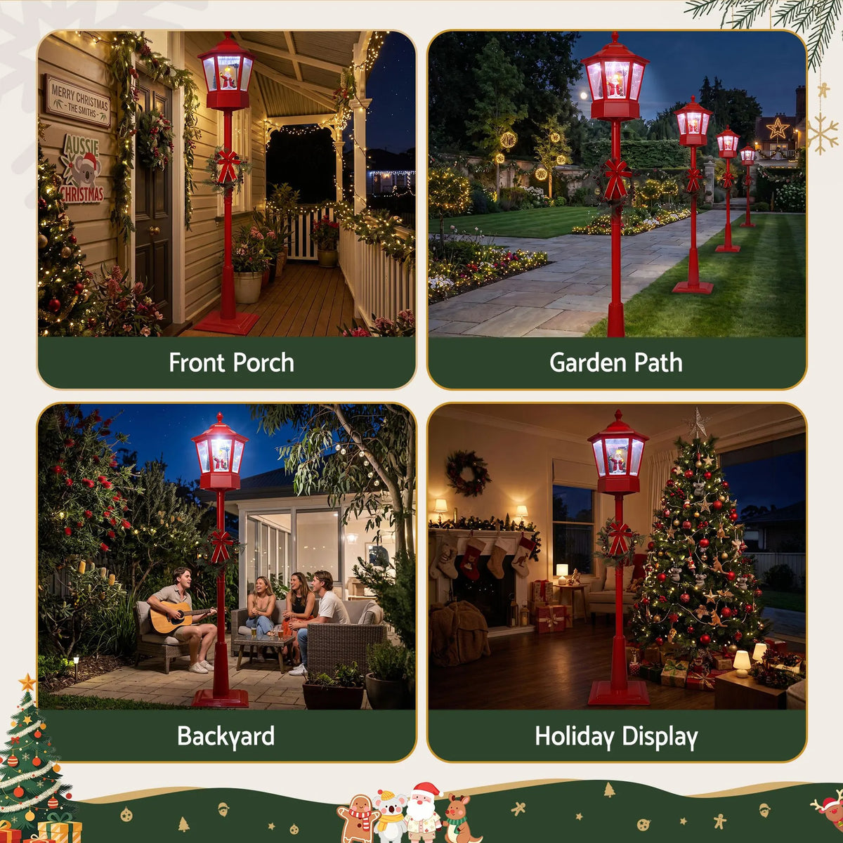 1.8M Christmas Lights Post Lamp LED Outdoor Decorations Jingle Jollys - Image 3