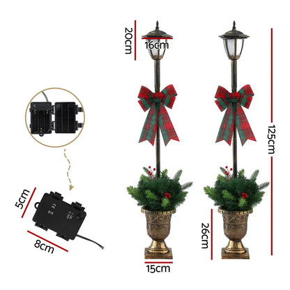 Jingle Jollys Christmas Lights 125cm Lamp Post 50 LED Fairy Light Decorations - Image 2