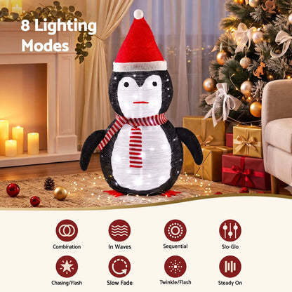 Jingle Jollys Christmas Penguin Light LED Christmas Decoration Pop Up Christmas Display 70cm - Image 3