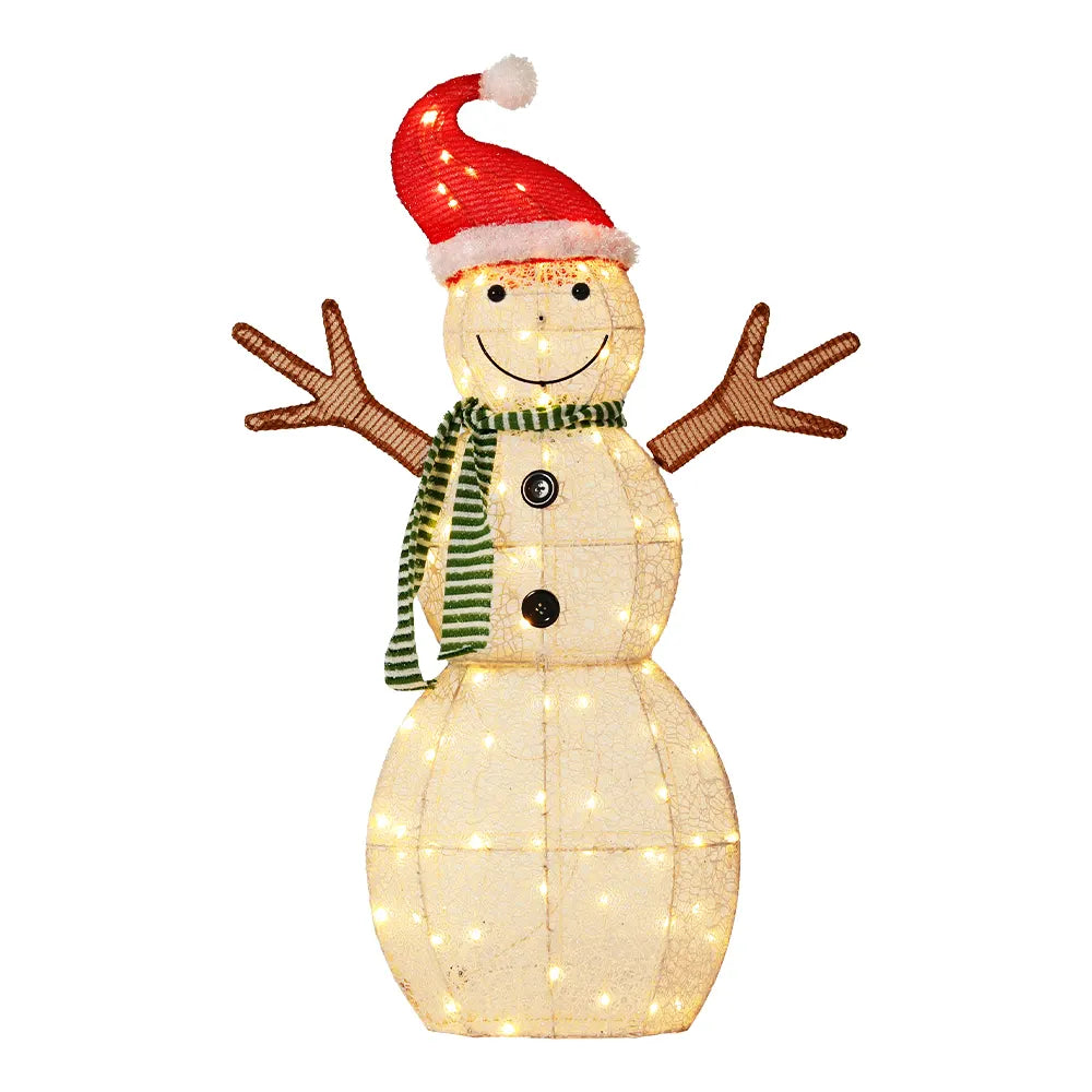 Jingle Jollys Christmas Lights 97cm Snowman 80 LED Decorations - Image 2