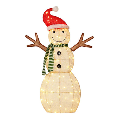 Jingle Jollys Christmas Lights 97cm Snowman 80 LED Decorations - Image 2