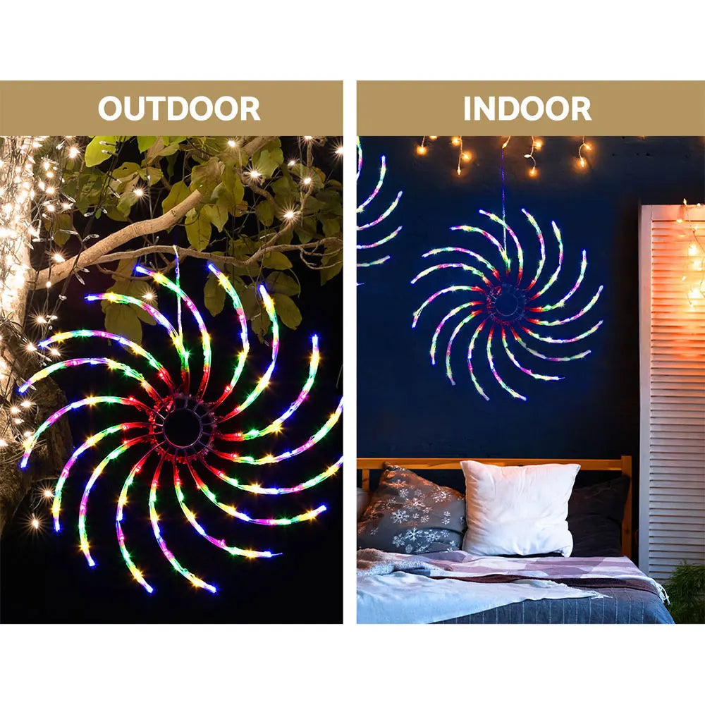 0.5M Christmas Lights 128 LED Spin Motif Light Decorations Jingle Jollys - Image 4