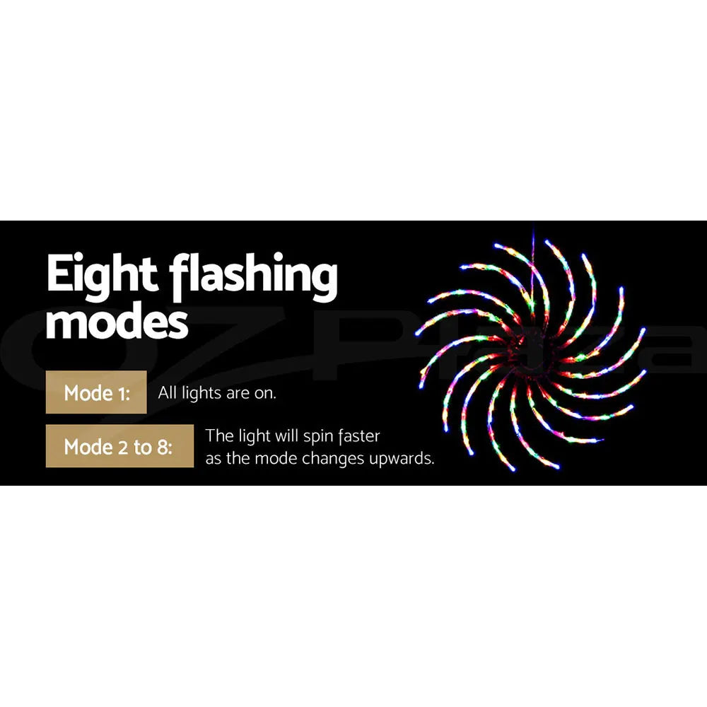0.5M Christmas Lights 128 LED Spin Motif Light Decorations Jingle Jollys - Image 6
