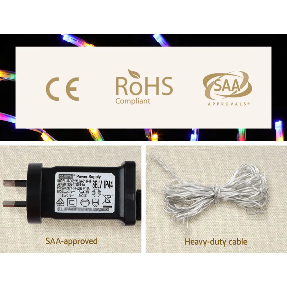 0.5M Christmas Lights 128 LED Spin Motif Light Decorations Jingle Jollys - Image 7