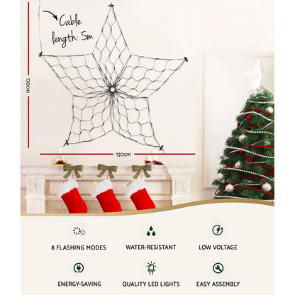 Jingle Jollys Christmas Lights 130cm Snow 130 LED Decorations - Image 3