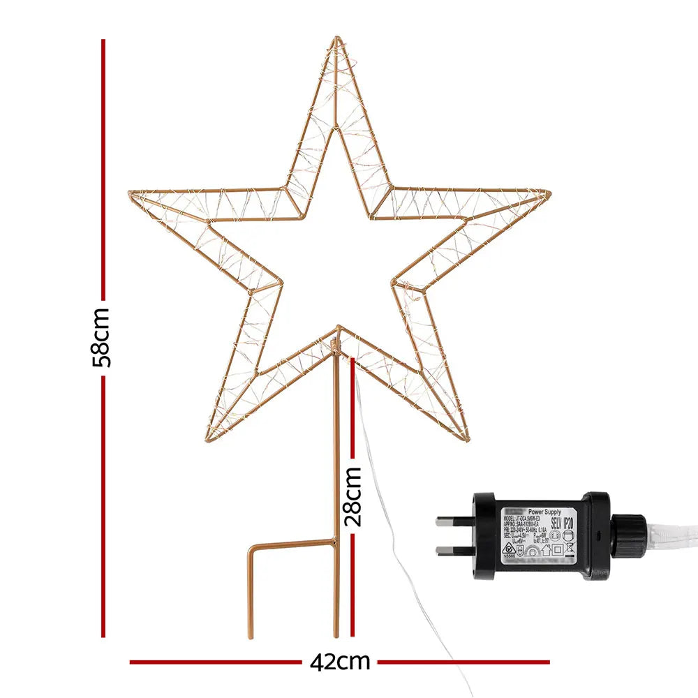 Jingle Jollys Christmas Lights 100 LED Fairy Light Ground Star Garden Decoration - Image 2