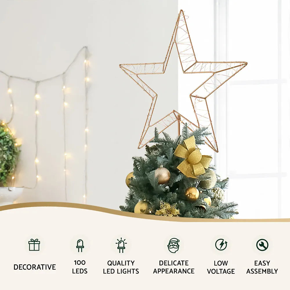 Jingle Jollys Christmas Lights 100 LED Fairy Light Ground Star Garden Decoration - Image 4
