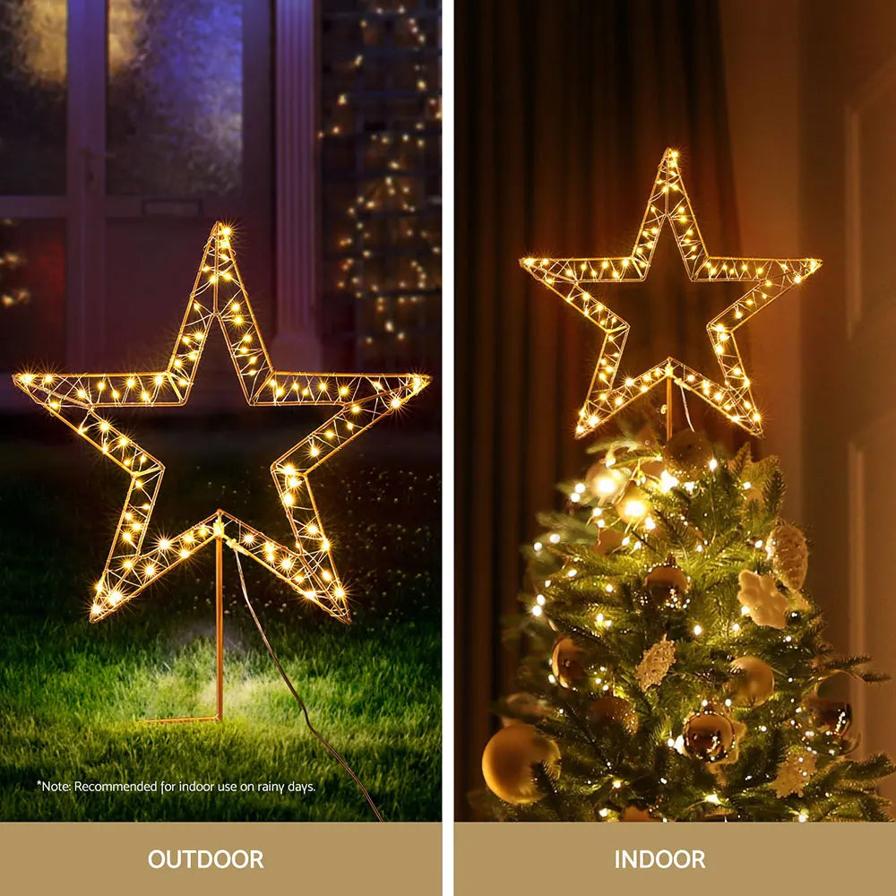 Jingle Jollys Christmas Lights 100 LED Fairy Light Ground Star Garden Decoration - Image 5