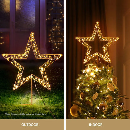 Jingle Jollys Christmas Lights 100 LED Fairy Light Ground Star Garden Decoration - Image 5