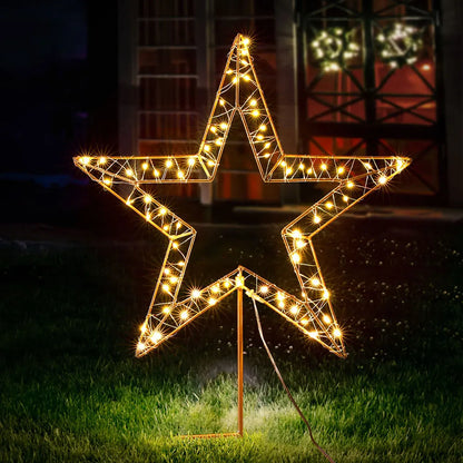 Jingle Jollys Christmas Lights 100 LED Fairy Light Ground Star Garden Decoration - Image 7