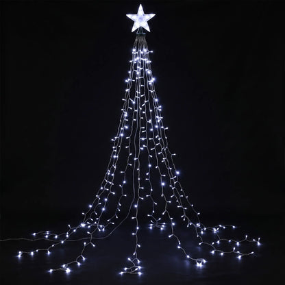 Jingle Jollys 2.5M Christmas Tree Lights Christmas Lights Tree Topper Waterfall Fairy Lights White