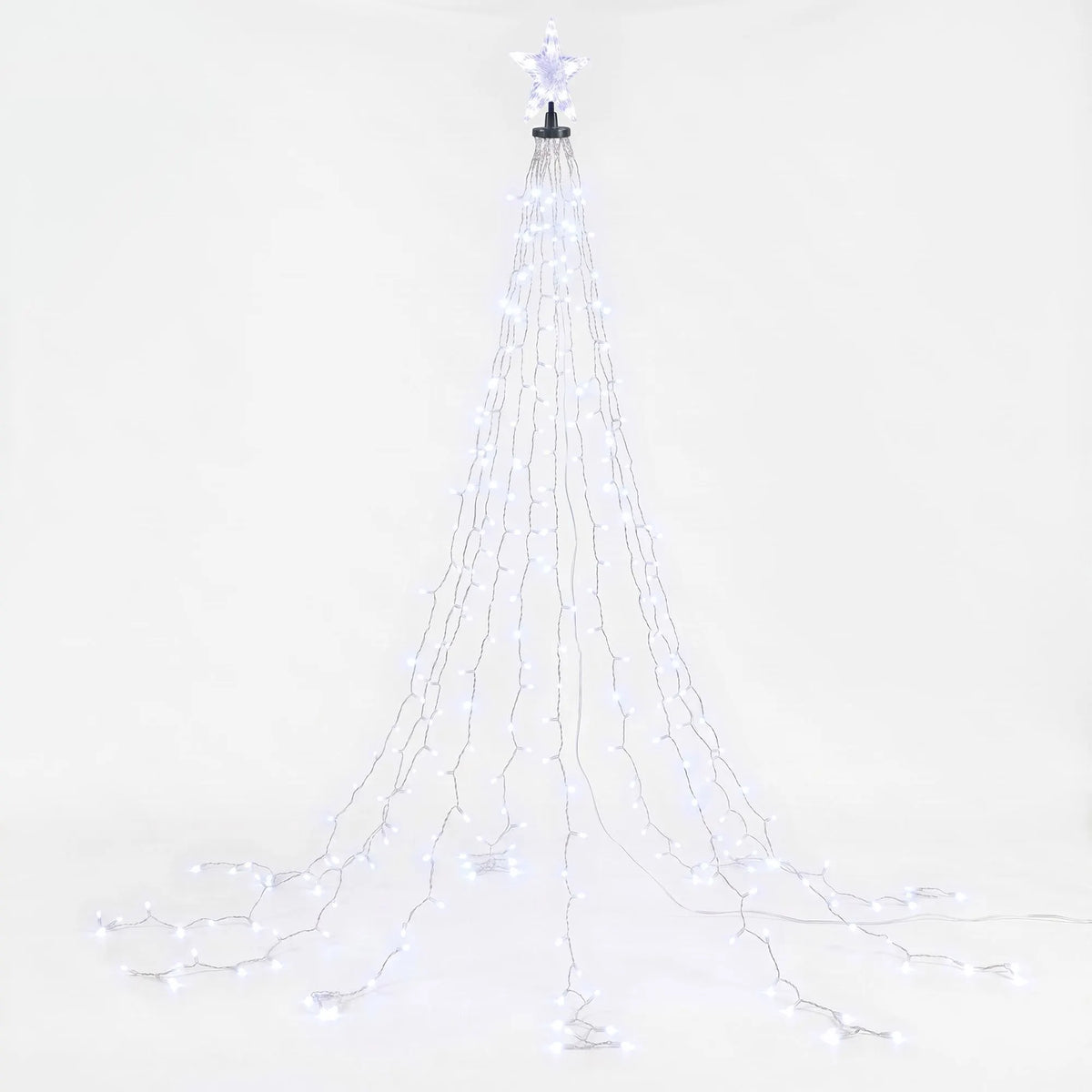 Jingle Jollys 2.5M Christmas Tree Lights Christmas Lights Tree Topper Waterfall Fairy Lights White - Image 3