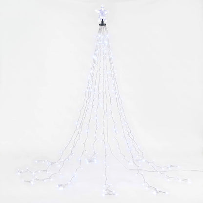Jingle Jollys 2.5M Christmas Tree Lights Christmas Lights Tree Topper Waterfall Fairy Lights White - Image 3