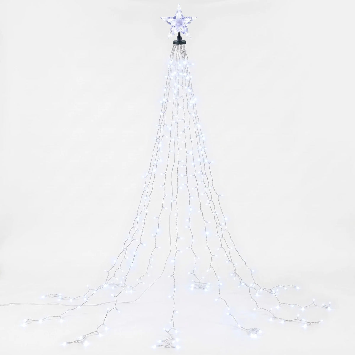 Jingle Jollys 2.5M Christmas Tree Lights Christmas Lights Tree Topper Waterfall Fairy Lights White - Image 4
