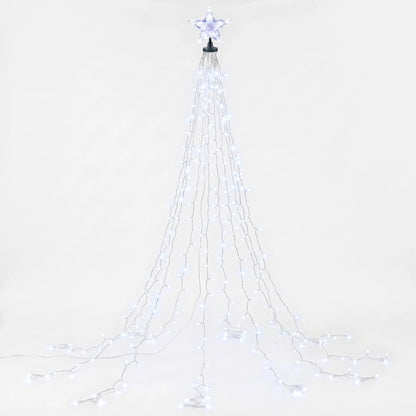Jingle Jollys 2.5M Christmas Tree Lights Christmas Lights Tree Topper Waterfall Fairy Lights White - Image 4