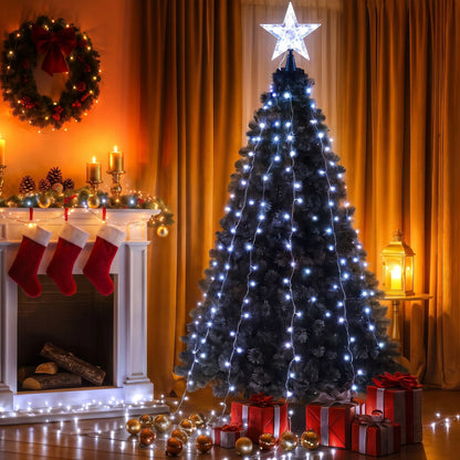 Jingle Jollys 2.5M Christmas Tree Lights Christmas Lights Tree Topper Waterfall Fairy Lights White - Image 8