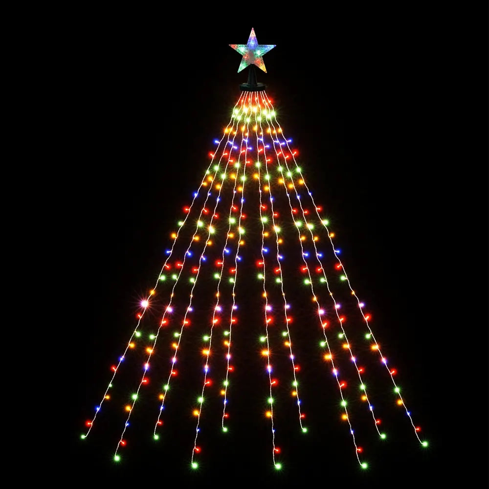 Jingle Jollys 2.5M Christmas Lights Waterfall String Light 300 LED Star Topper - Image 3