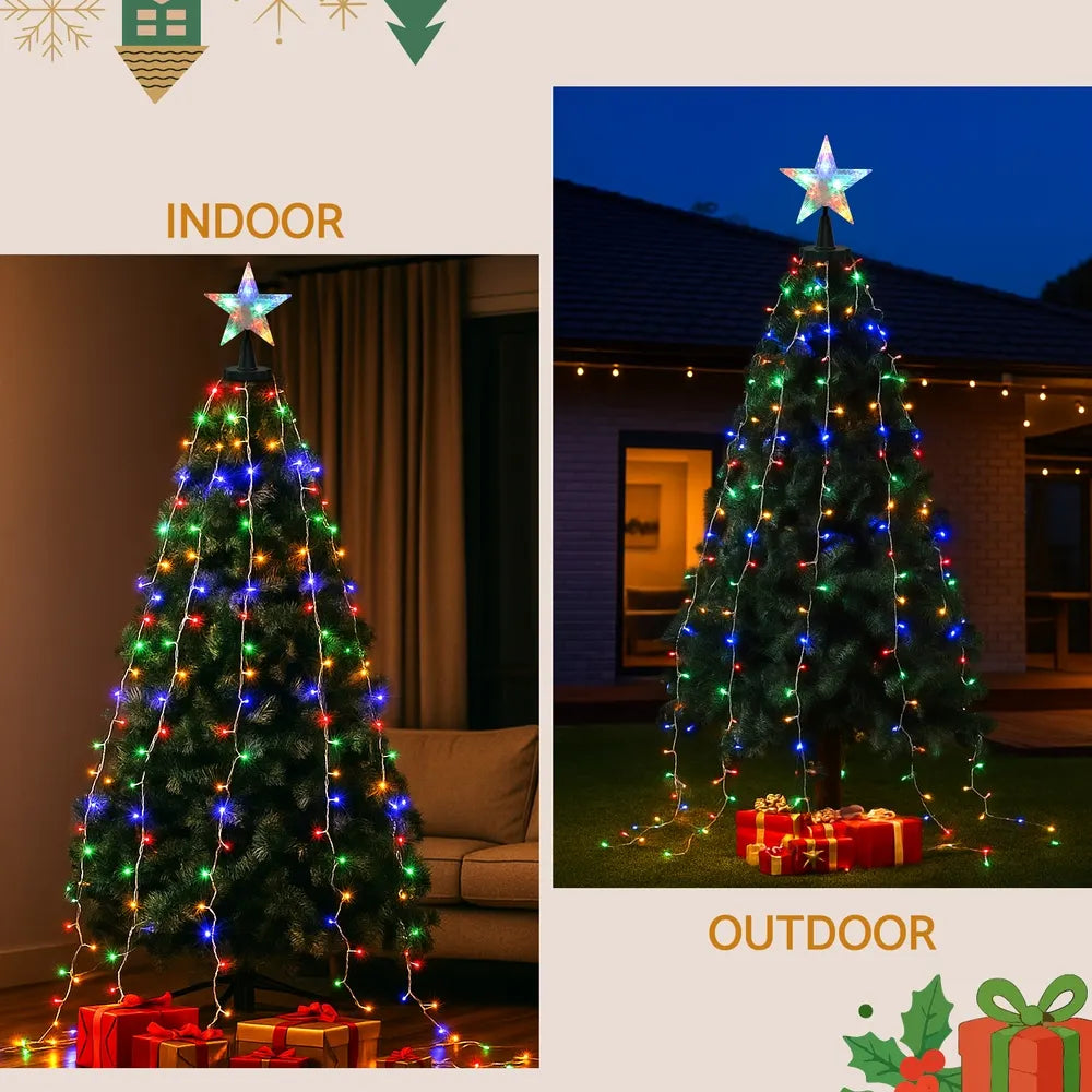Jingle Jollys 2.5M Christmas Lights Waterfall String Light 300 LED Star Topper - Image 5