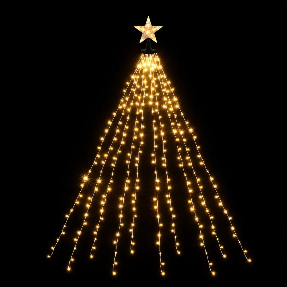Jingle Jollys 2.5M Christmas Lights Waterfall String Light 300 LED Star Topper - Image 3