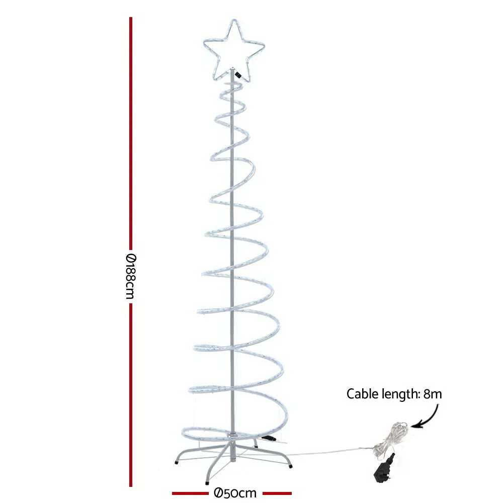Jingle Jollys Christmas Lights 188cm Tree 288 LED Decorations - Image 2