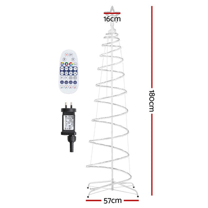 Jingle Jollys Christmas Tree 1.8m 100 RGB LED Rope Lights Xmas Trees Decoration - Image 2