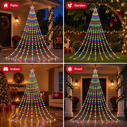 Jingle Jollys 3.8M Christmas Lights Waterfall String Light 340 LED - Image 2