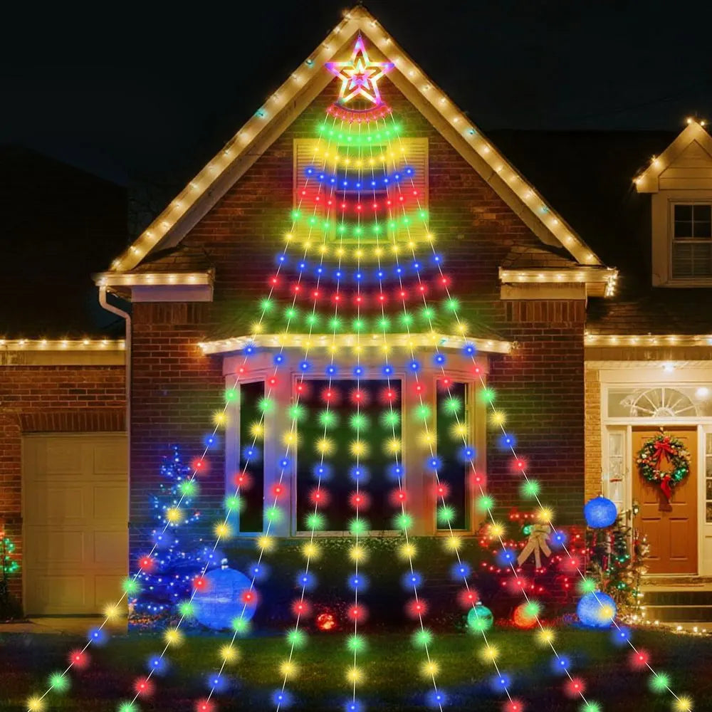 Jingle Jollys 3.8M Christmas Lights Waterfall String Light 340 LED - Image 5