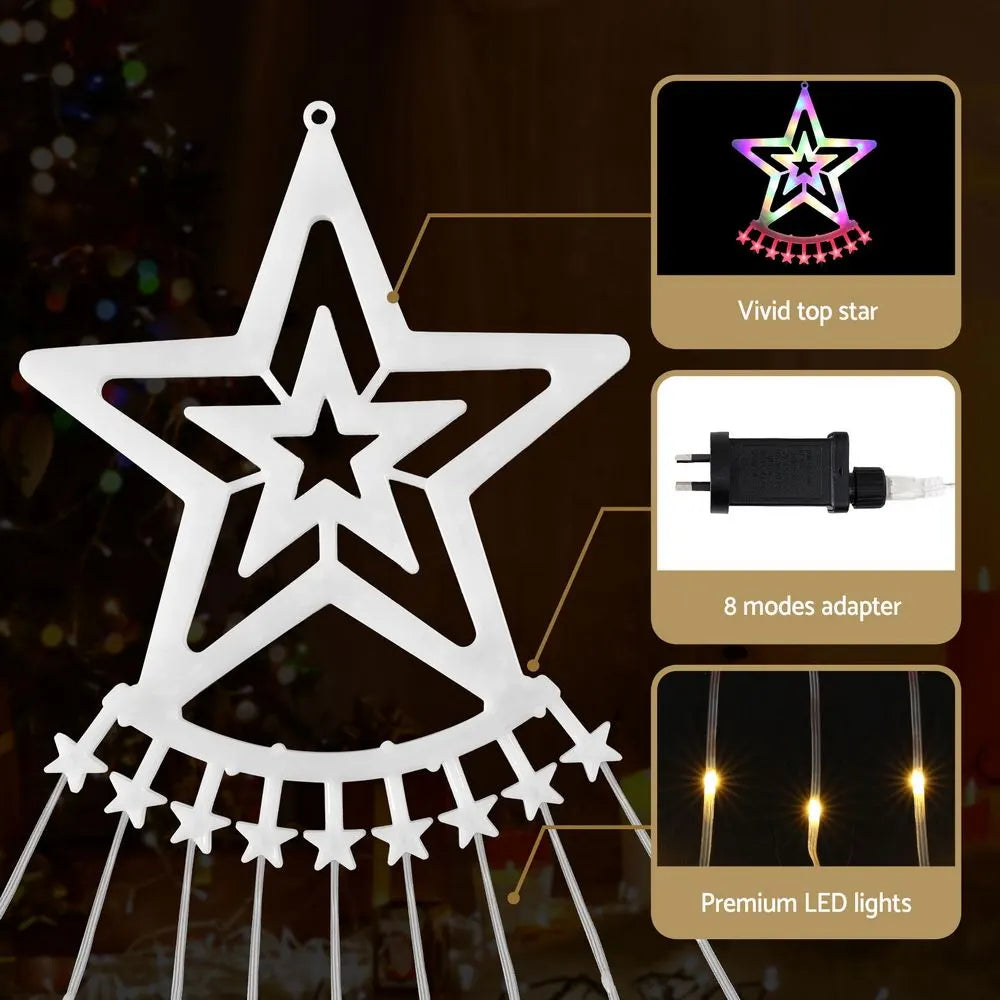 Jingle Jollys 3.8M Christmas Lights Waterfall String Light 340 LED - Image 6
