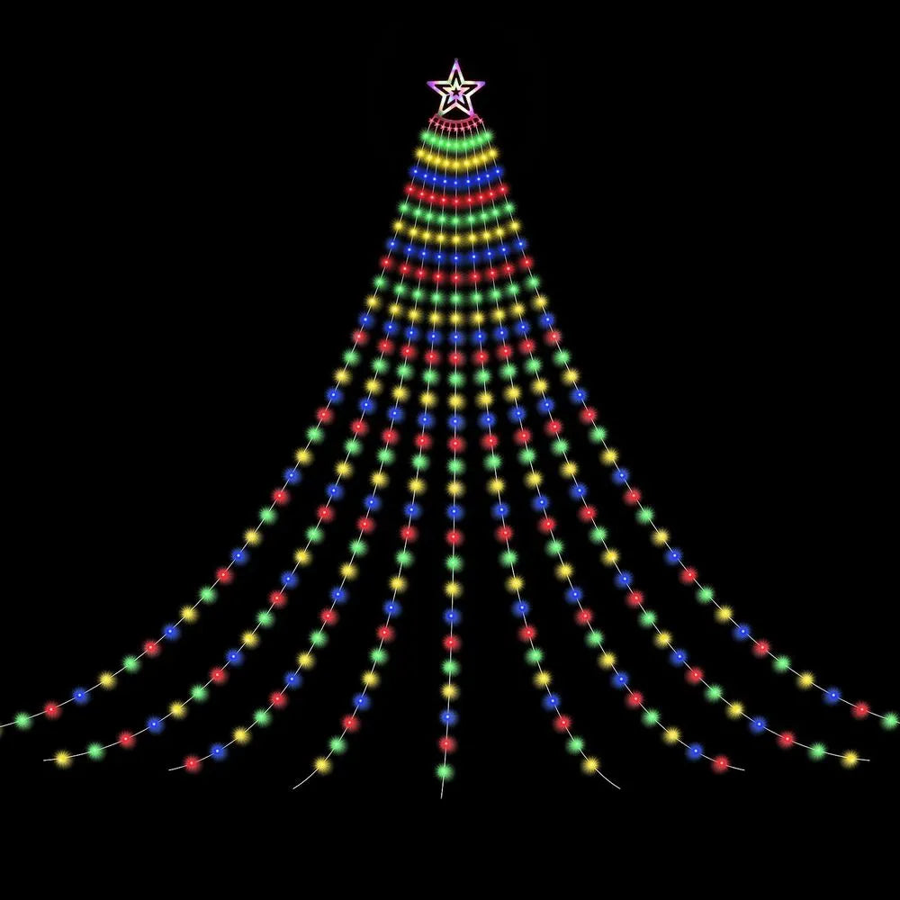 Jingle Jollys 3.8M Christmas Lights Waterfall String Light 340 LED - Image 7