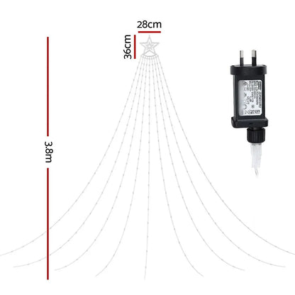 Jingle Jollys 3.8M Christmas Lights Waterfall String Light 340 LED - Image 8